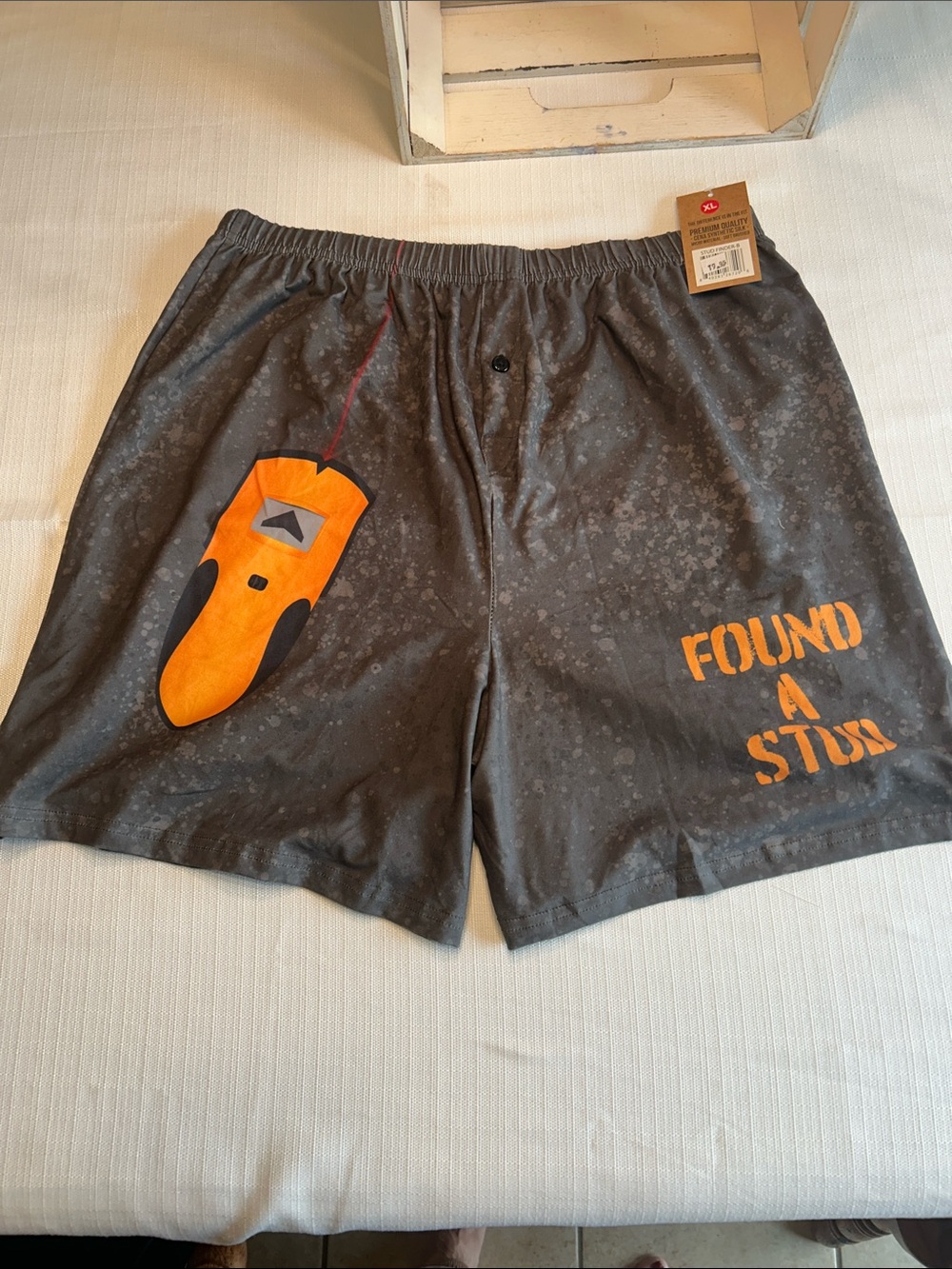 Gray Athletic Boxers with Orange Graphic